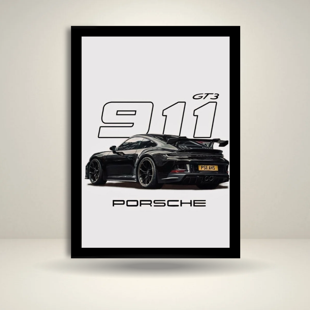 Porsche 911 GT3 Wall Frame | Luxury Supercar Poster | Sports Car Wall Art Décor | Gift for Car Enthusiasts