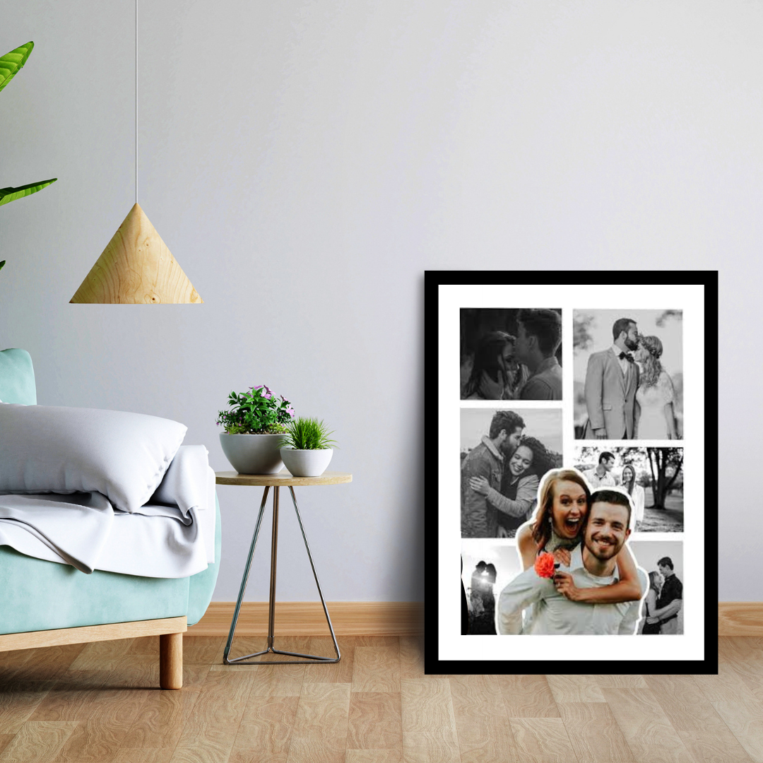 Customized Photo Collage Frame A4 Size | Fibre Frame with Acrylic Sheet | COD