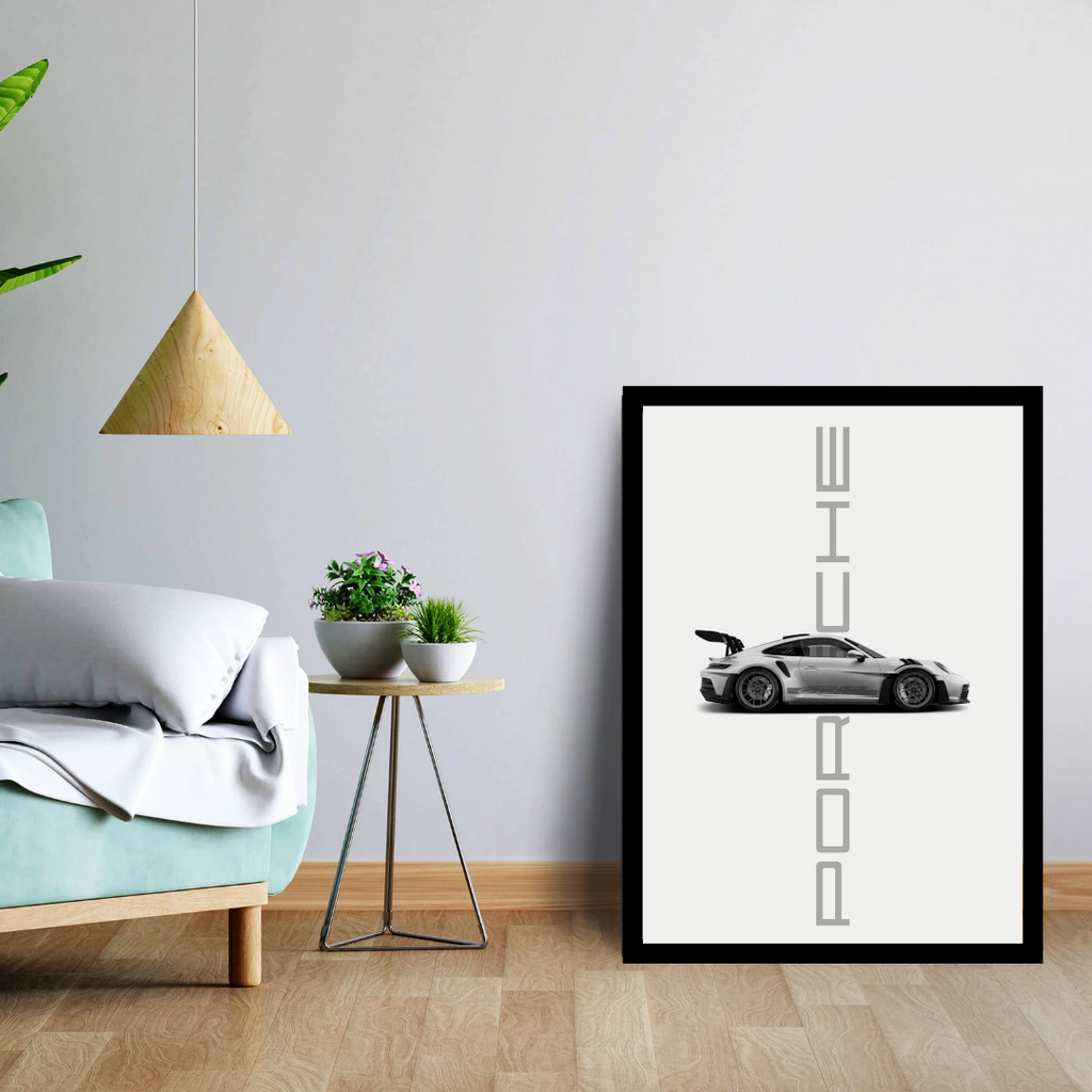 Porsche Car Wall Frame | Supercar Wall Art Poster | Luxury Sports Car Décor | Gift for Car Lovers