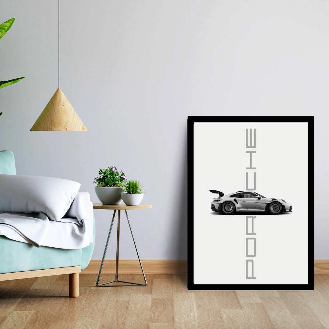 Porsche Car Wall Frame | Supercar Wall Art Poster | Luxury Sports Car Décor | Gift for Car Lovers
