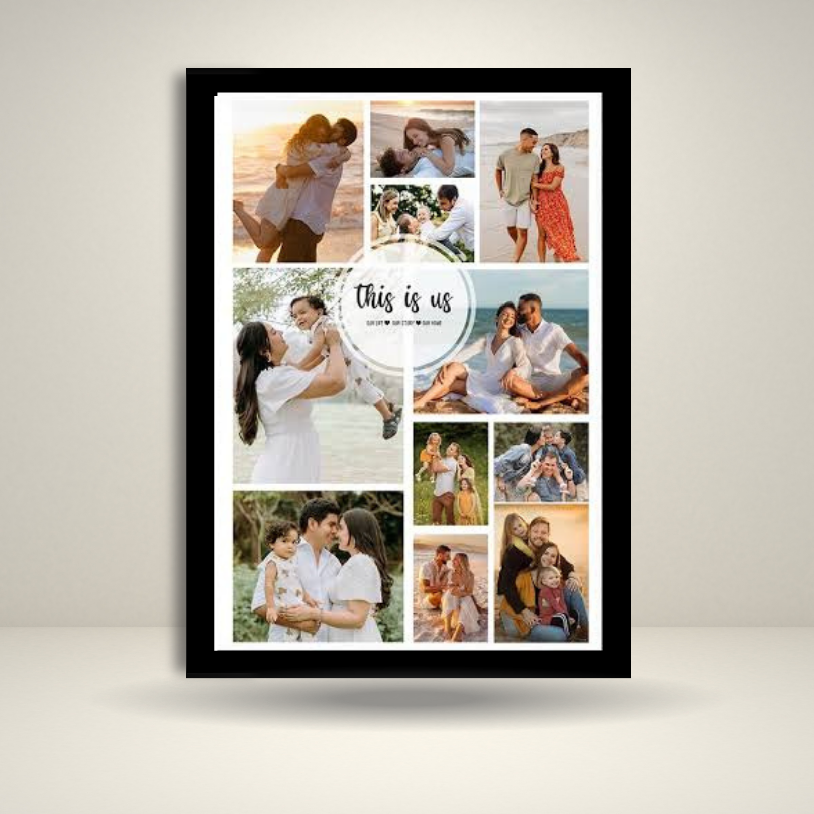 Custom Family Photo Collage Frame | Personalized "This Is Us" Wall Decor Gift