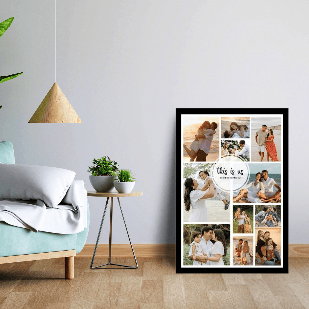 Custom Family Photo Collage Frame | Personalized "This Is Us" Wall Decor Gift