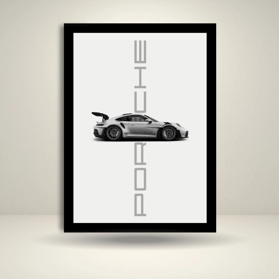 Porsche Car Wall Frame | Supercar Wall Art Poster | Luxury Sports Car Décor | Gift for Car Lovers